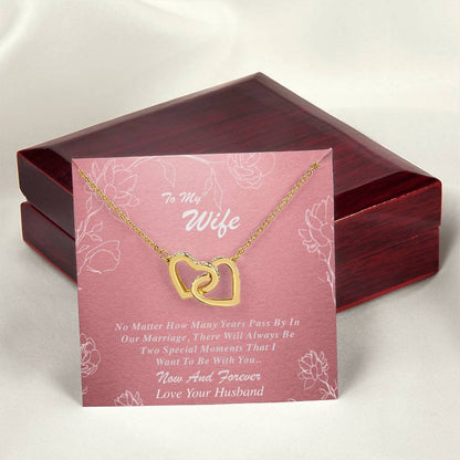 To My Wife Interlocking Hearts Necklace