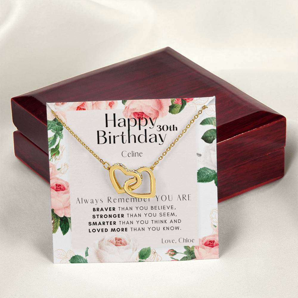 Birthday Interlocking Hearts Necklace