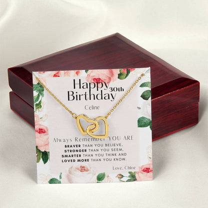 Birthday Interlocking Hearts Necklace