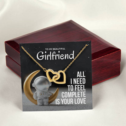 All I Need Is Your Love -Two Hearts Necklace Interlocking Hearts Necklace