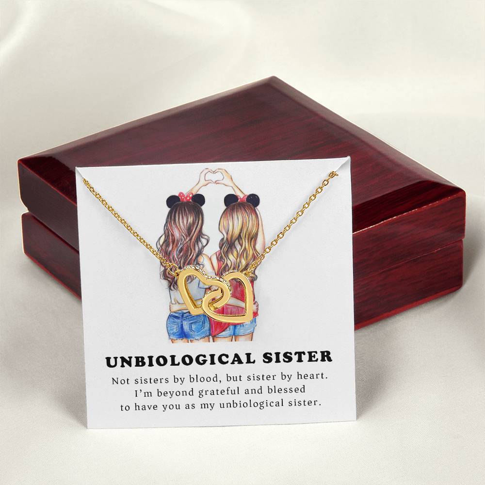 Unbiological Sister Interlocking Heart Necklace Interlocking Hearts Necklace