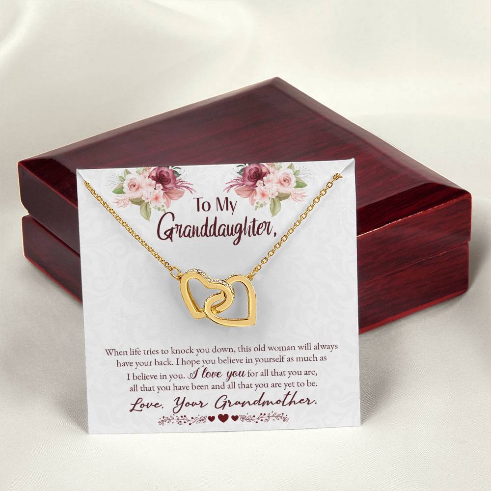 Collection Granddaughter - I Will Always Have Your Back - Interlocking Hearts Necklace