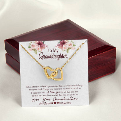 Collection Granddaughter - I Will Always Have Your Back - Interlocking Hearts Necklace