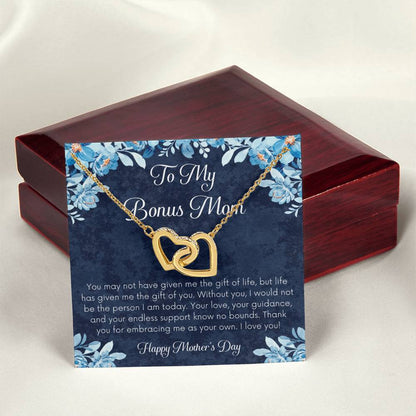 Bonus Mom Necklace Mothers Day Gift Daughterson To Mom Gift Unique Bonus Mom Gift Step Mom Gift Stepmom Gift On Mothers Day Interlocking Hearts Necklace