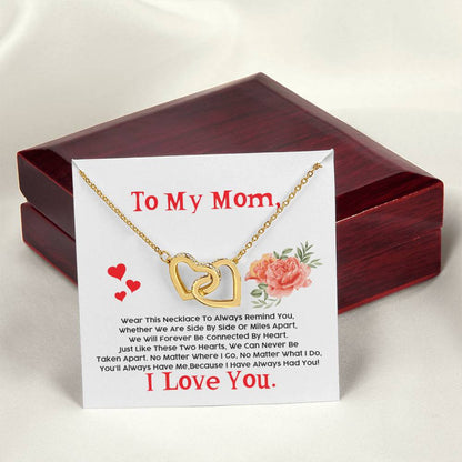 Gift For Mom - Interlocking Hearts Necklace