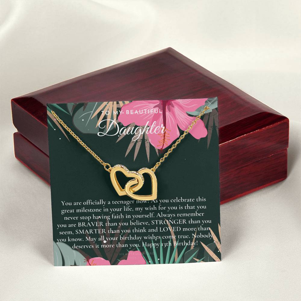 Gift For 13 Year Old Girl Gifts 13Th Birthday Girl 13Th Birthday Gift Thirteenth Birthday Necklace Teen Birthday Gift Official Teenager Interlocking Hearts Necklace