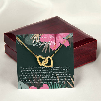 Gift For 13 Year Old Girl Gifts 13Th Birthday Girl 13Th Birthday Gift Thirteenth Birthday Necklace Teen Birthday Gift Official Teenager Interlocking Hearts Necklace