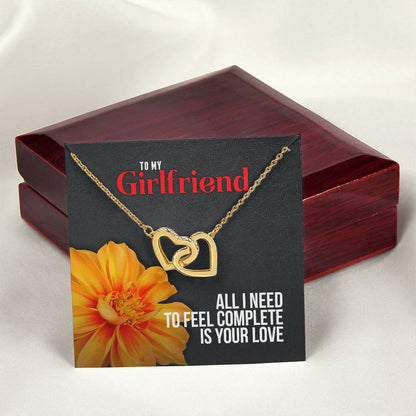 All I Need Is Your Love - Interlocking Hearts Necklace For Girlfriend