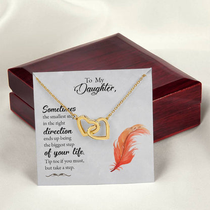 Collection Daughter -Sometimes The Smallest Step In The Right Direction - Interlocking Hearts Necklace