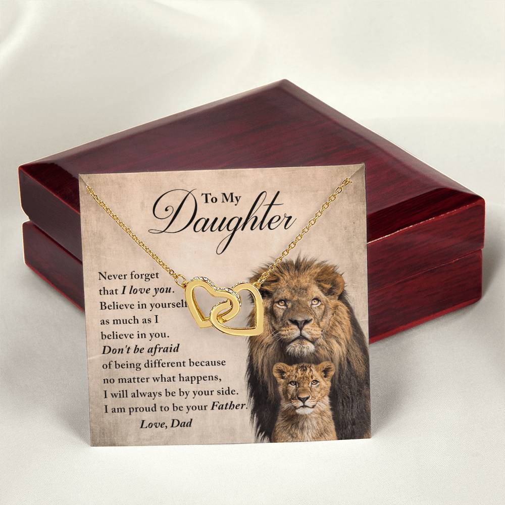 Daughter - Believe In Yourself - Necklace Interlocking Hearts Necklace