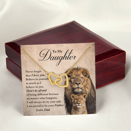 Daughter - Believe In Yourself - Necklace Interlocking Hearts Necklace