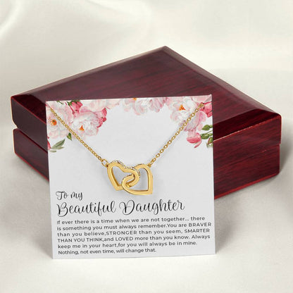 Best Gift For Daughter Interlocking Hearts Necklace With On Demand Message Card