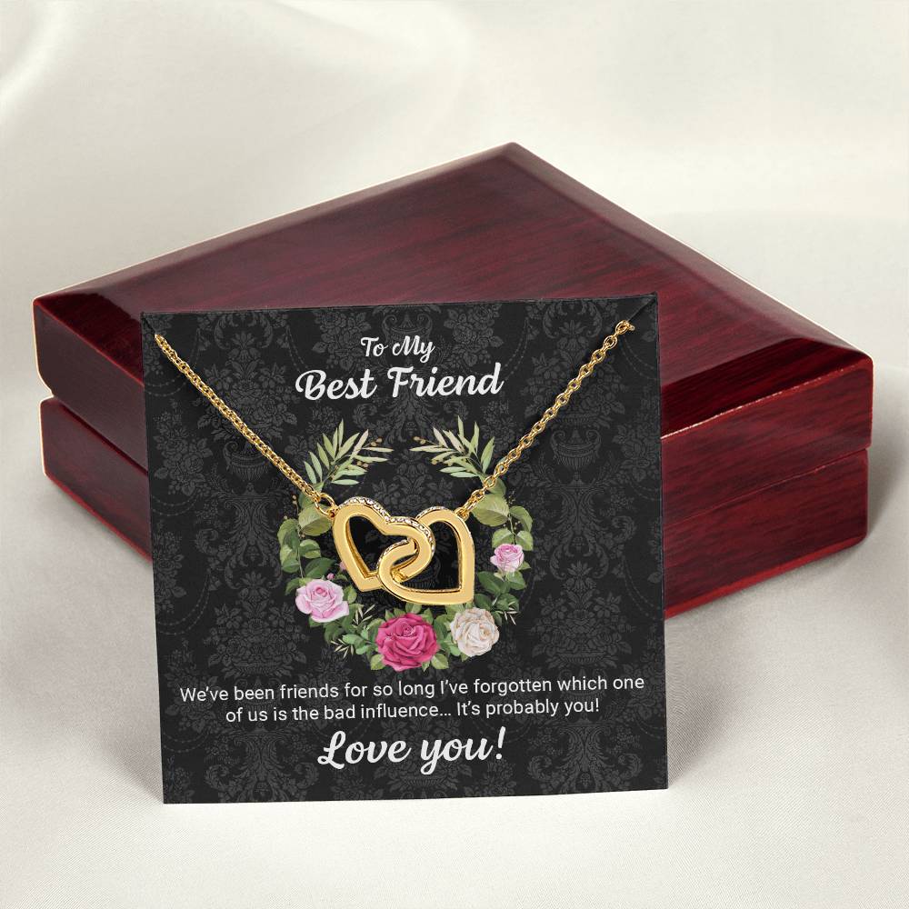 Best Friends Twin Hearts Necklace Interlocking Hearts Necklace