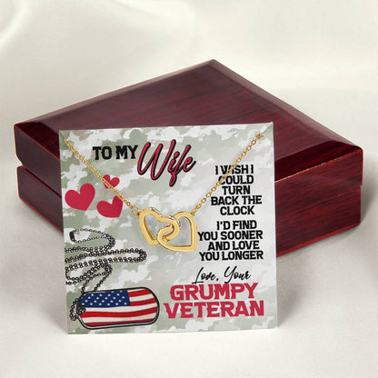 Veteran'S Wife- Interlocking Necklace Interlocking Hearts Necklace