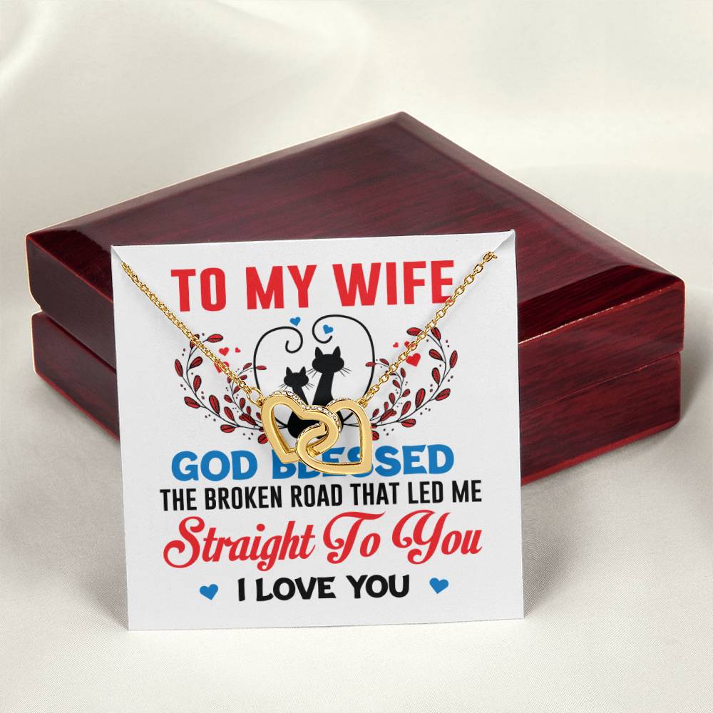 To My Wife Interlocking Hearts Necklace