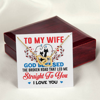 To My Wife Interlocking Hearts Necklace