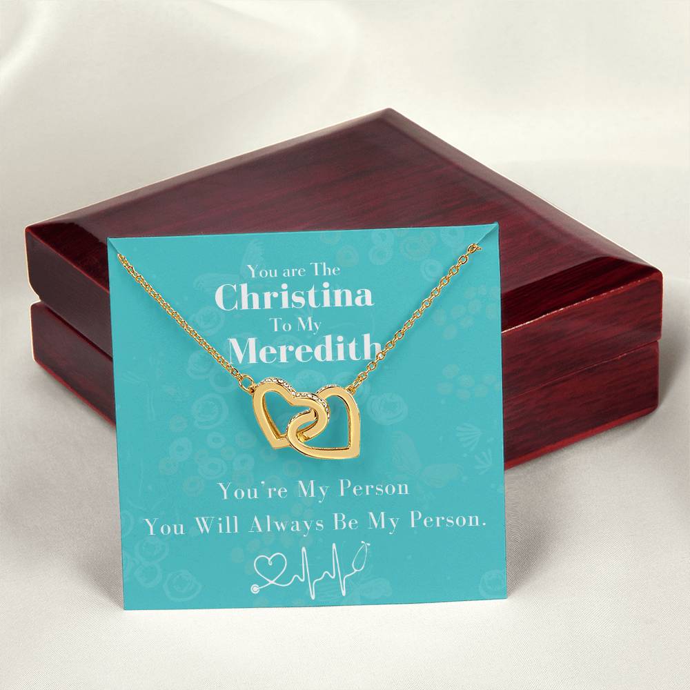 You Are The Cristina To My Meredith Joined Hearts Necklace Interlocking Hearts Necklace
