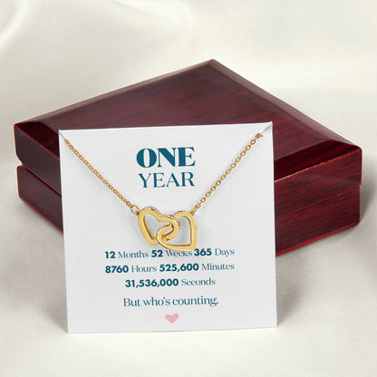 Anniversary Gifts For Girlfriend 1 Year - One Year Anniversary Gift For Her Interlocking Hearts Necklace