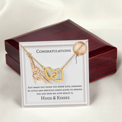 Congratulations Interlocking Hearts Necklace