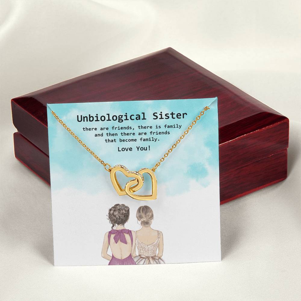 Besties Interlocked Heart Necklace With Personalized Note For Your Sister From Another Mother Interlocking Hearts Necklace