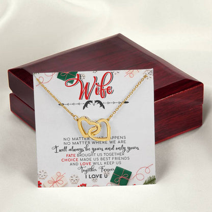 To My Wife Interlocking Hearts Necklace Message Card