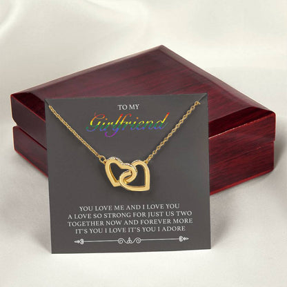 You Love Me And I Love You Interlocking Hearts Necklace