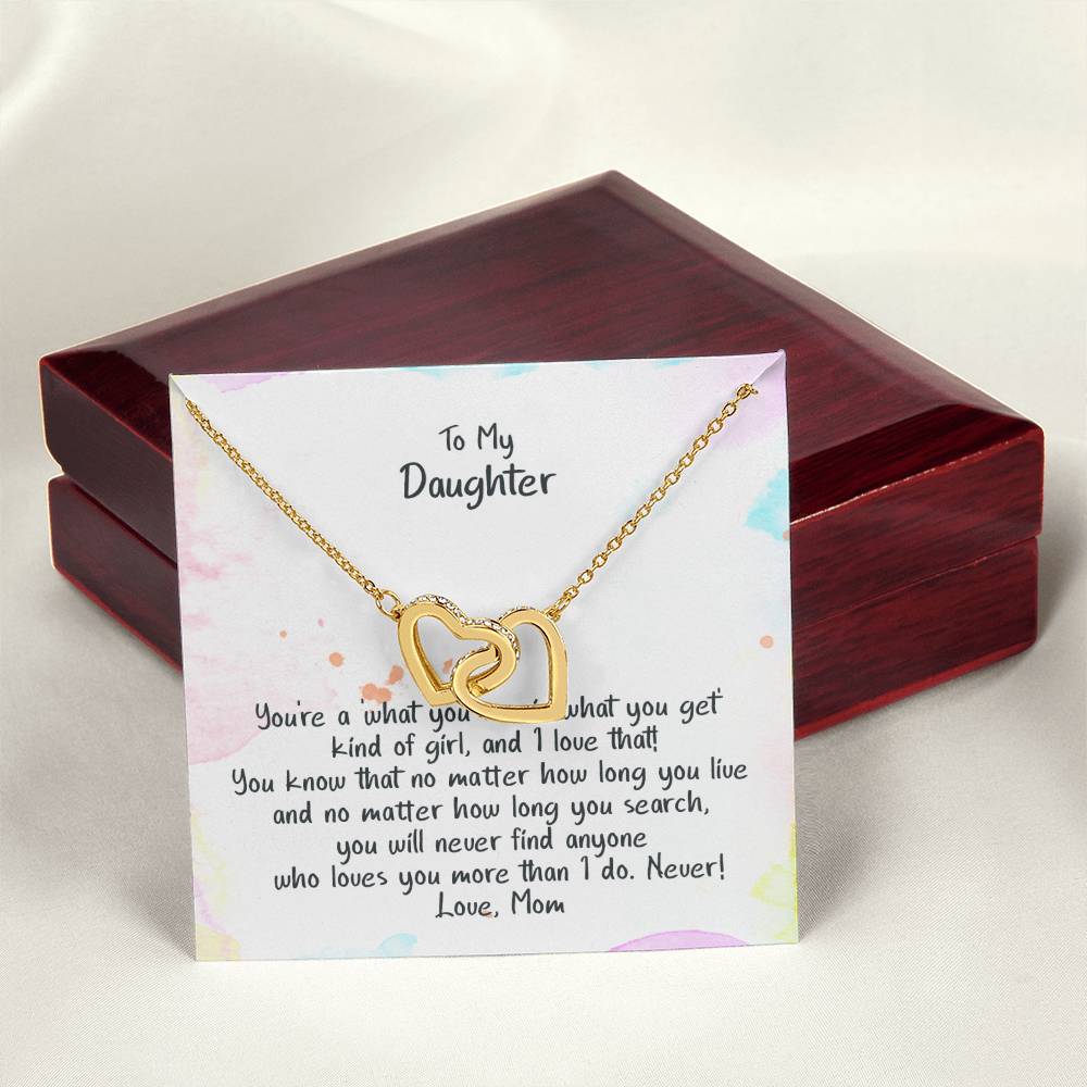Daughter No One Loves You More - Hearts Necklace Interlocking Hearts Necklace