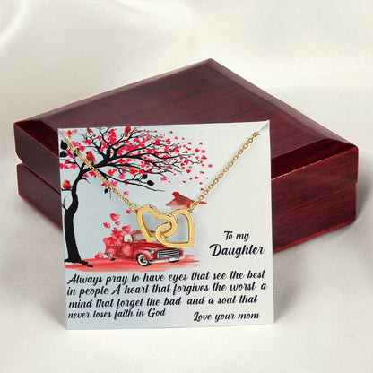 Always Pray To Have Eyes That See The Best Interlocking Hearts Necklace