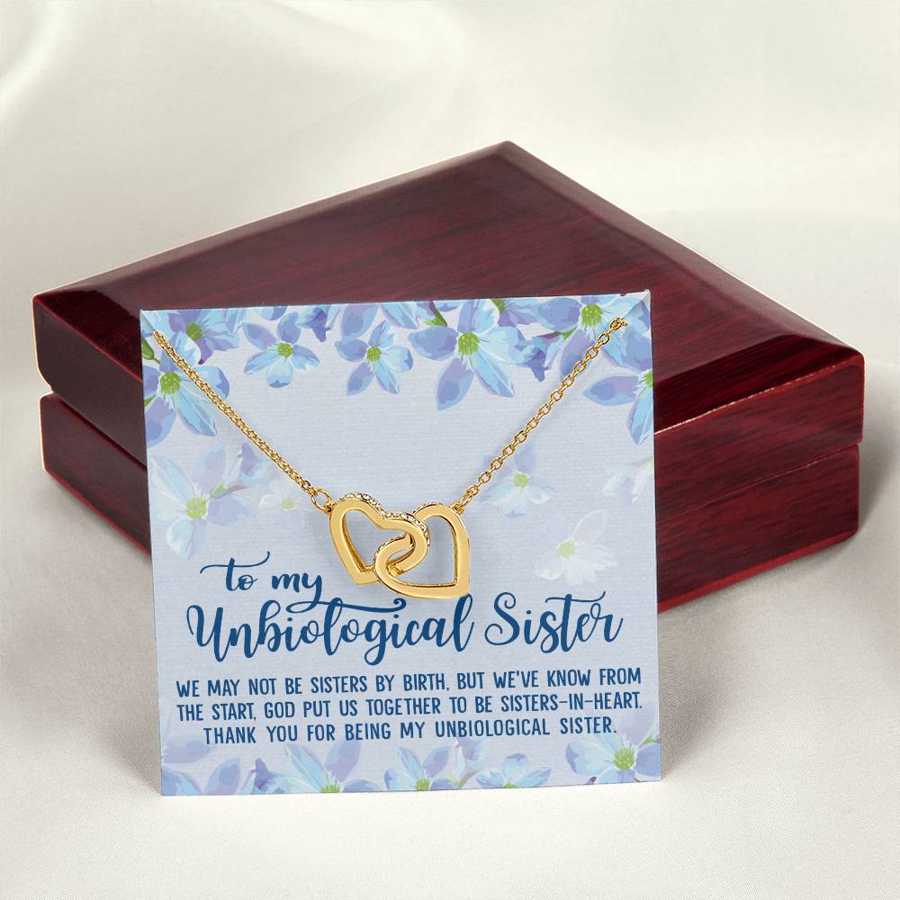Unbiological Sister Soul Sister Big Little Sorority Sister In Law Step Sister Best Friend Gift Interlocking Hearts Necklace