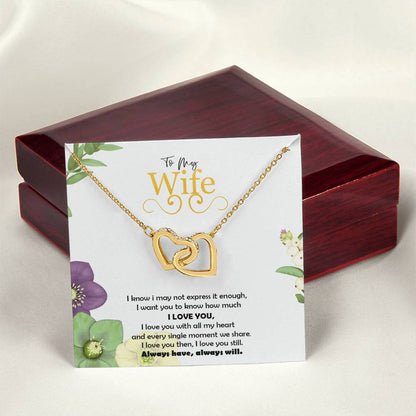 To My Wife Interlocking Hearts Necklace