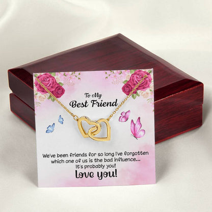 We Are Friends For So Long Heart Necklace Interlocking Hearts Necklace