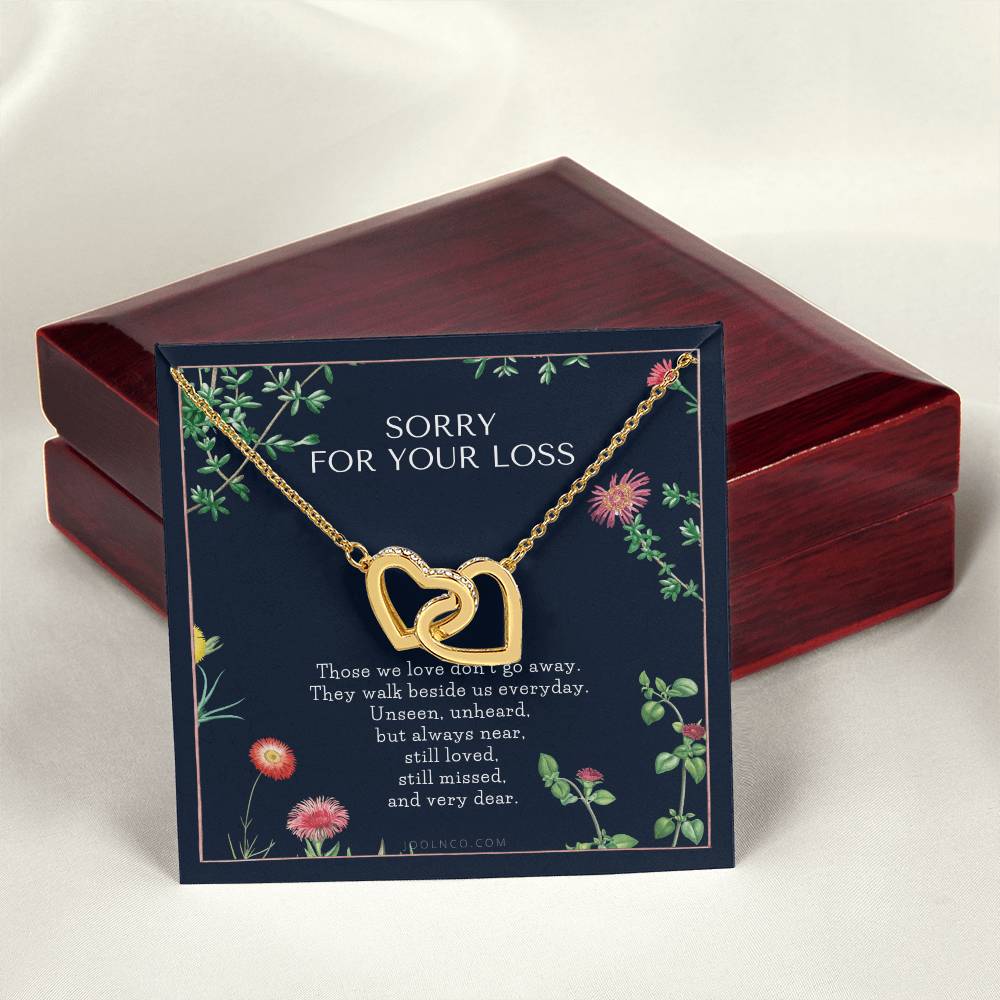 Cat Memorial Necklace Dog Memorial Necklace Pet Memorial Necklace Pet Sympathy Gift Pet Loss Gift Interlocking Hearts Necklace