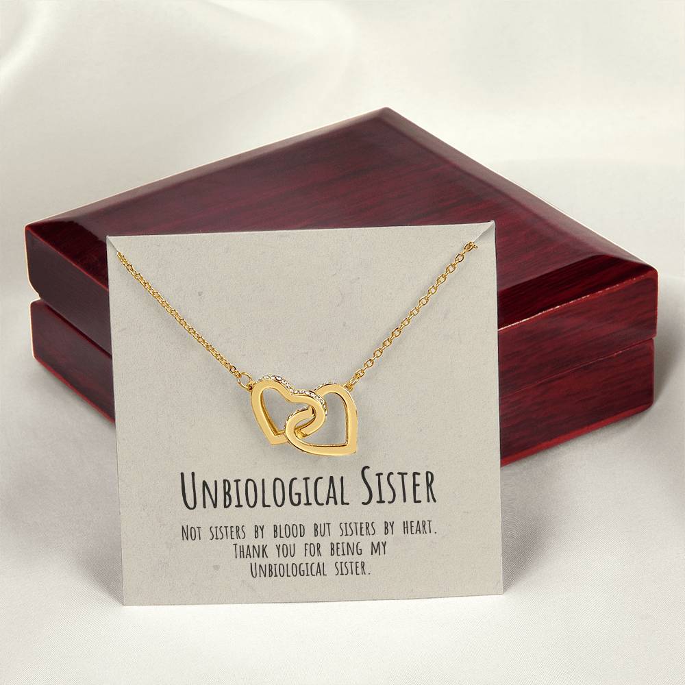 Unbiological Sister Necklace Soul Sister Big Little Sorority Sister In Law Necklace Step Sister Gift Tribe Necklace Best Friend Gift Bff Gift Interlocking Hearts Necklace