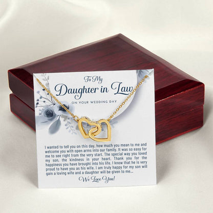 Daughter In Law Gift From Mother In Law Bride Gift From Mother Of The Groom Wedding Day Gift Bride Necklace Gift Welcome Jewelry Gift Interlocking Hearts Necklace