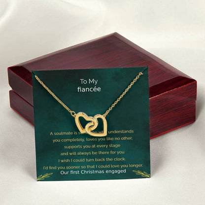 Engagement Gifts For Fiancee First Christmas Engaged Heart Necklace Giftfuture Wife Gift Interlocking Hearts Necklace