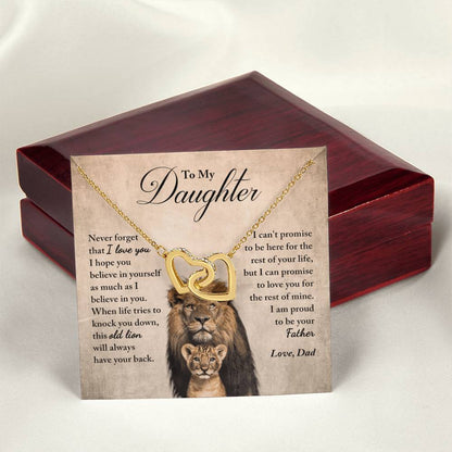 Daughter - Proud Of You - Necklace Interlocking Hearts Necklace