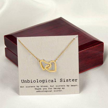 Unbiological Sister Necklace Soul Sister Big Little Sorority Sister In Law Necklace Step Sister Gift Tribe Necklace Best Friend Gift Bff Gift Interlocking Hearts Necklace