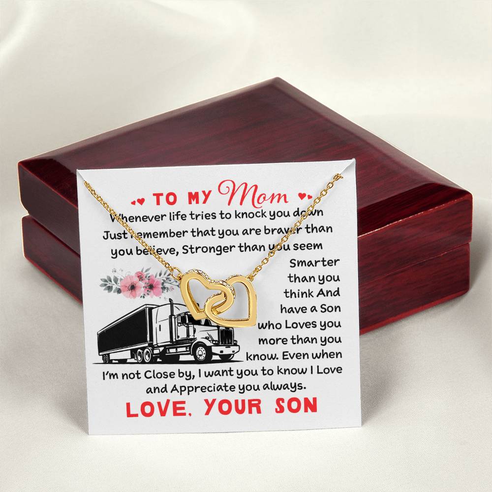 Trucker'S Mom - Interlocking Heart Necklace Interlocking Hearts Necklace