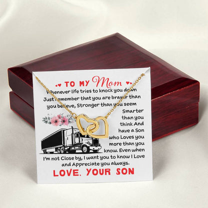 Trucker'S Mom - Interlocking Heart Necklace Interlocking Hearts Necklace