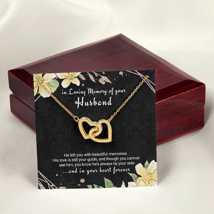 Bereavement Necklace For Loss Of Husband Sympathy Gift Interlocking Hearts Necklace