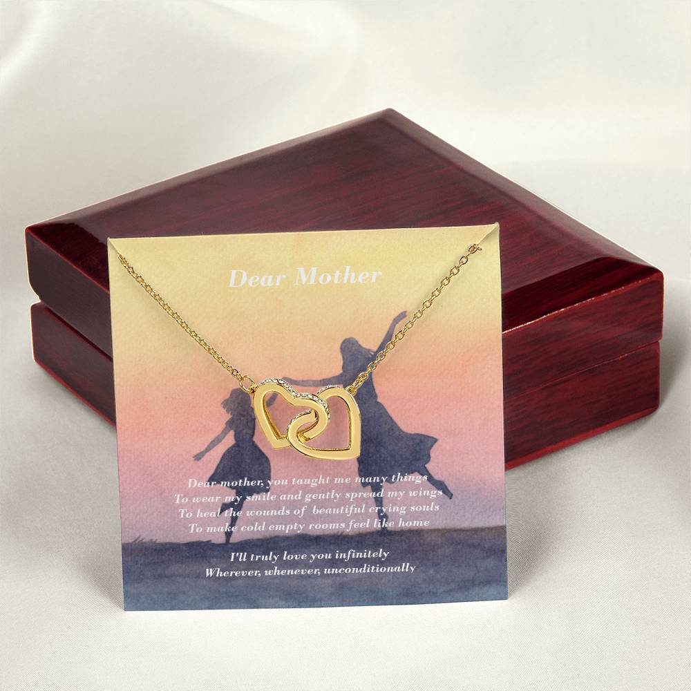 Two Hearts - Dear Mother Interlocking Hearts Necklace