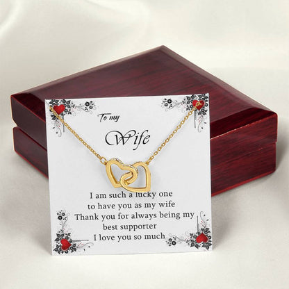 To My Wife Love You So Much Interlocking Hearts Necklace