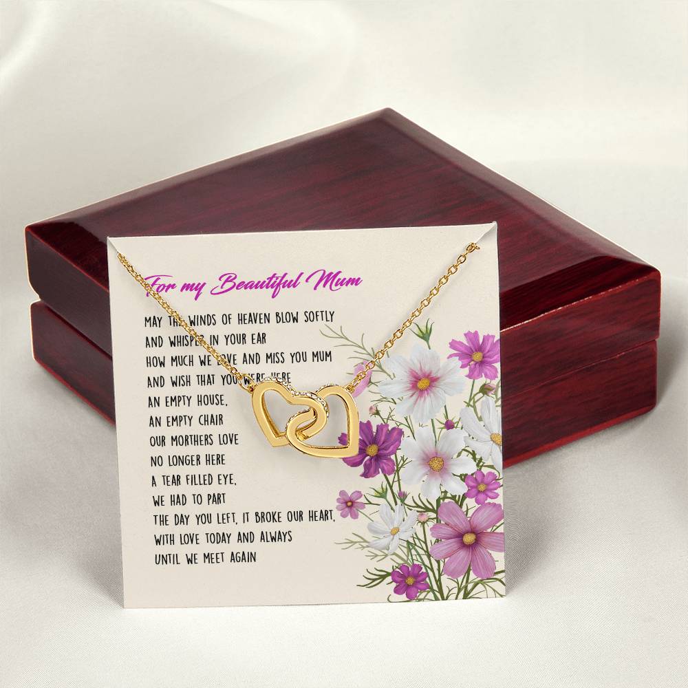 Gift For Mom - Mom In Heaven - The Interlocking Heart Necklace Interlocking Hearts Necklace