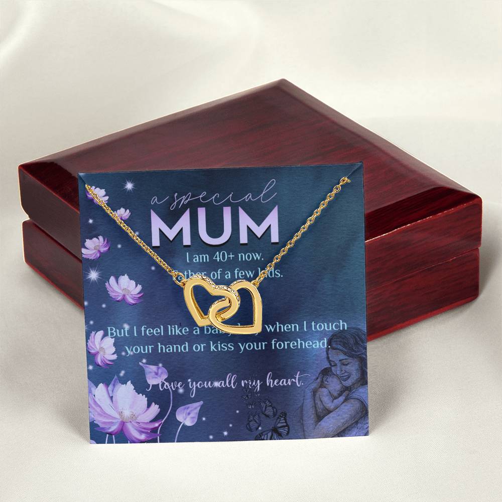 Feel Like A Baby Boy Gift For Mum Interlocking Hearts Necklace