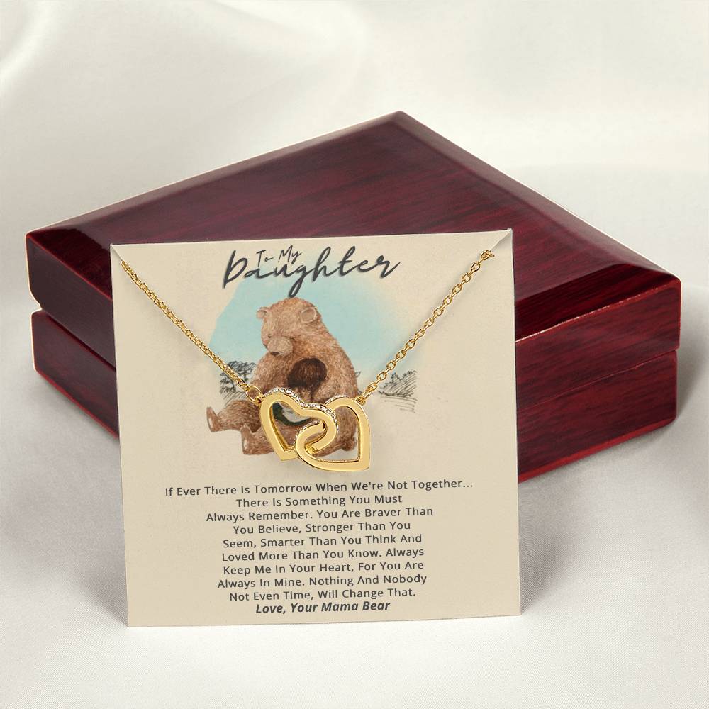 From Mama Bear To Daughter Necklace Gift Set Interlocking Hearts Necklace