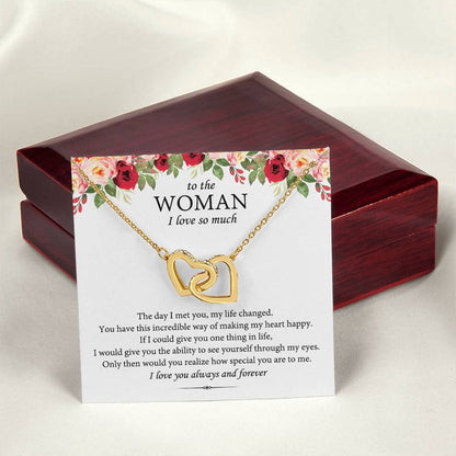 To The Woman I Love So Much Interlocking Heart Necklace Interlocking Hearts Necklace