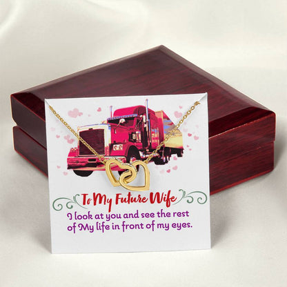 Trucker'S Future Wife - Interlocking Heart Necklace Interlocking Hearts Necklace