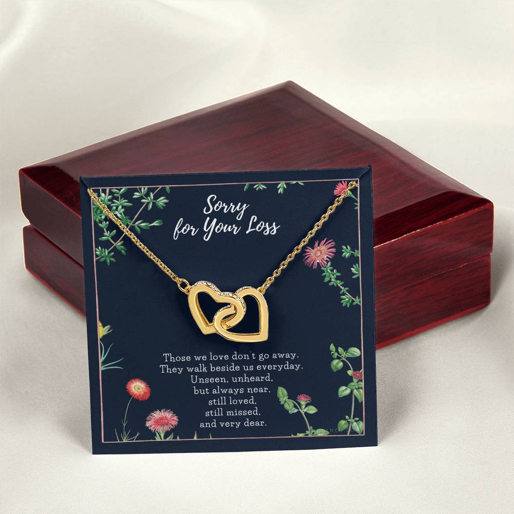 Cat Memorial Necklace Dog Memorial Necklace Pet Memorial Necklace Pet Sympathy Gift Pet Loss Gift Interlocking Hearts Necklace