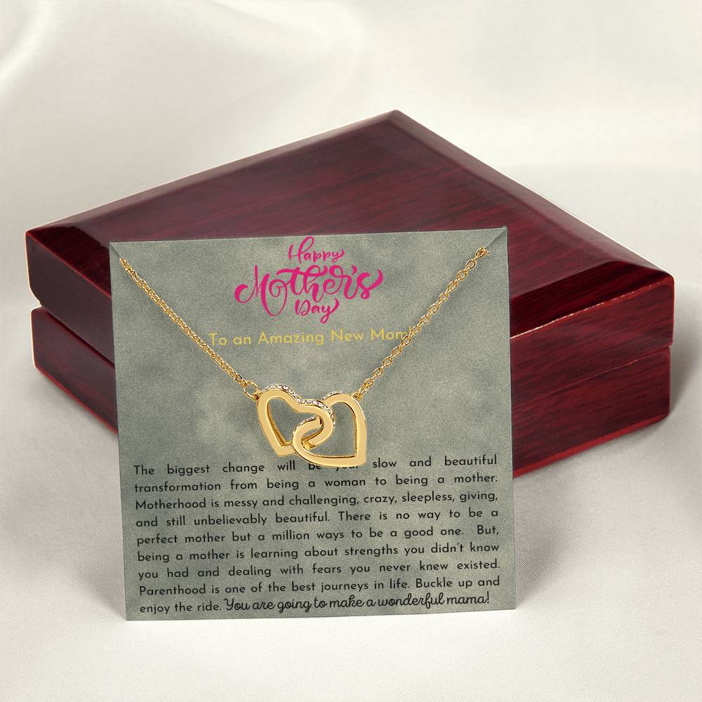 Amazing New Mom Interlocking Hearts Necklace