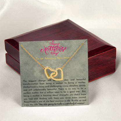 Amazing New Mom Interlocking Hearts Necklace